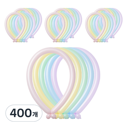 조이벌룬 요술풍선 260 파스텔 혼합, 랜덤발송, 400개