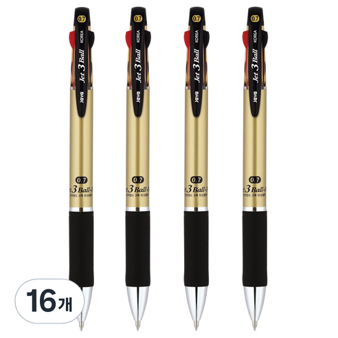 자바펜 제트3볼 M 멀티펜 0.7mm, 샴페인골드, 16개