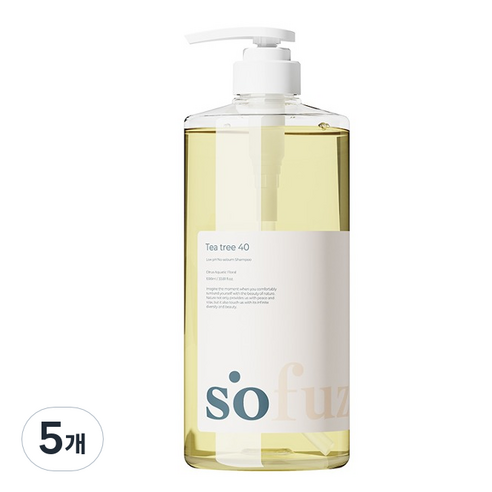 소퍼즈 티트리 40 약산성 지성 샴푸 시트러스향, 5개, 1000ml