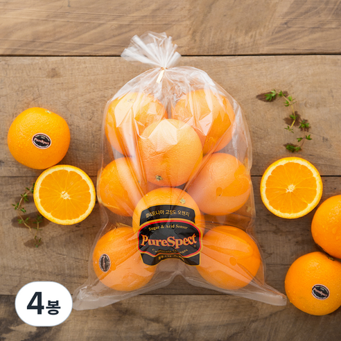 퓨어스펙 고당도 오렌지, 1.3kg(6-9입), 4봉