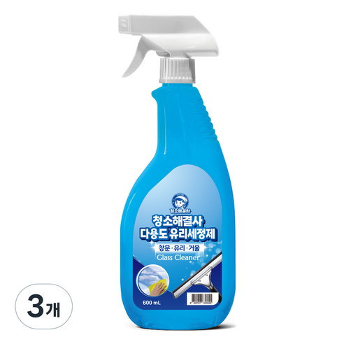 청소해결사 다용도 유리세정제, 600ml, 3개