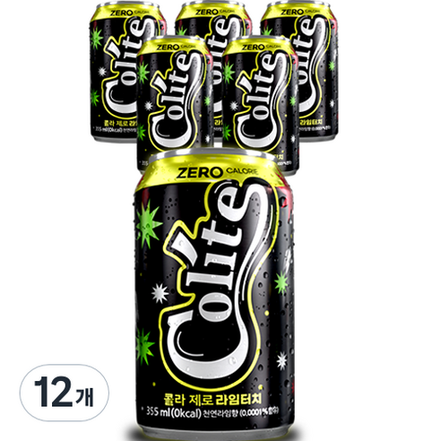 콜라이트 제로 라임터치 탄산음료, 12개, 355ml