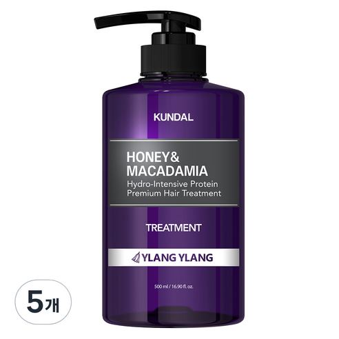 쿤달 허니 앤 마카다미아 헤어 트리트먼트 일랑일랑향, 500ml, 5개