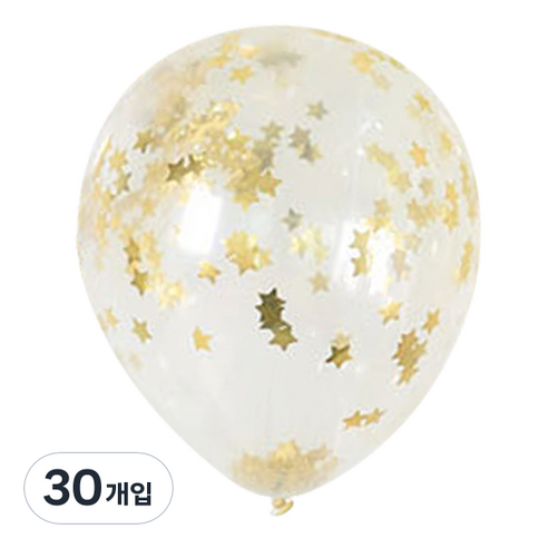 파티팡 컨페티 벌룬 30cm, 골드스타, 30개입