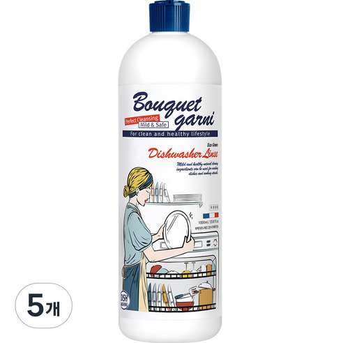 부케가르니 에코 그린 식기세척기 린스, 1000ml, 5개