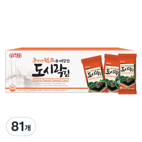 삼육김 도시락김, 4g, 81개