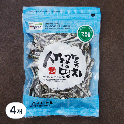 청해명가 사랑가득멸치 국물용, 150g, 4개