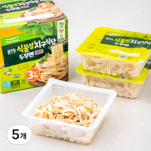 풀무원 식물성 지구 식단 두부면 넓은면 3개입, 300g, 5개