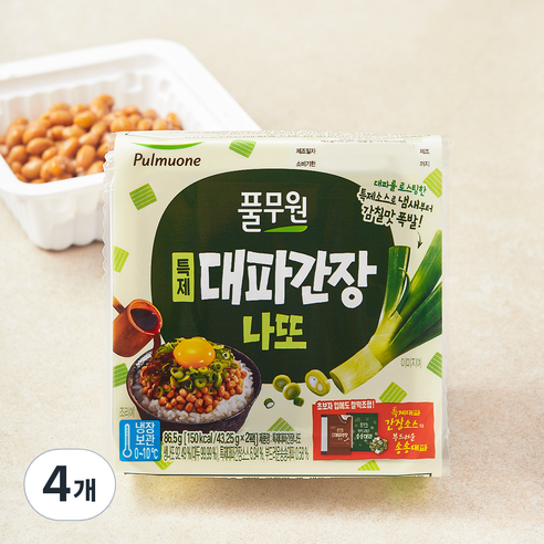 풀무원 특제 대파간장나또, 43.25g, 2개입, 4개