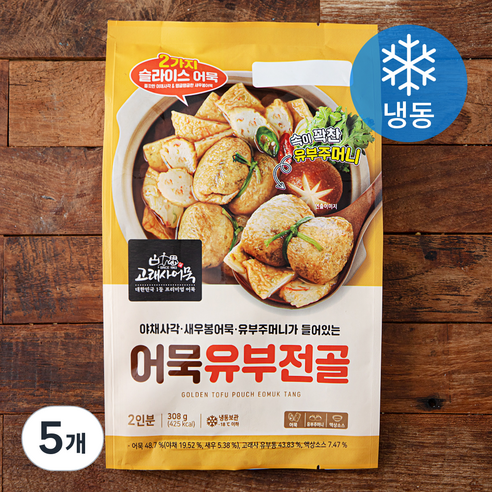 고래사어묵 어묵유부전골 2인분 (냉동), 308g, 5개