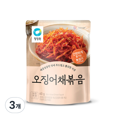 청정원 오징어채볶음, 60g, 3개 청정원메추리알장조림