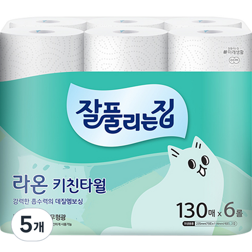 잘풀리는집 라온 키친타월 130매, 30개