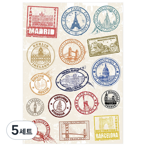 파티복닷컴 항공사 로고 캐리어스티커 16종 세트 STST0010, 혼합 색상, 5세트