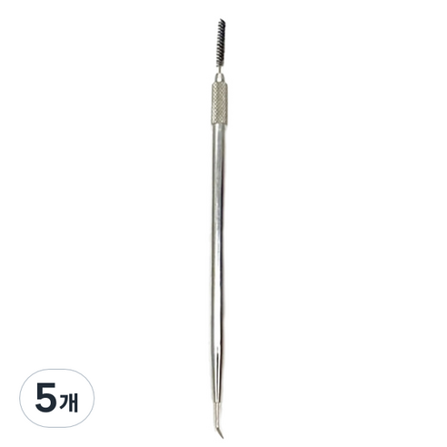 속눈썹 연장 스테인리스 기본형 펌스틱 반영구 브러쉬, 실버, 5개