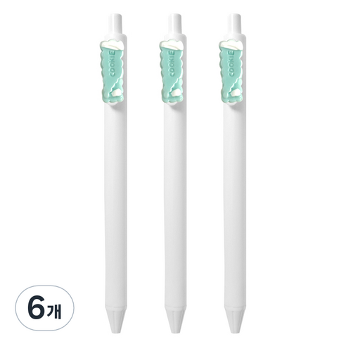 큐티파츠 젤펜 쿠키 0.5mm, 민트, 6개