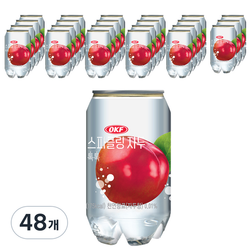 오케이에프 스파클링 자두, 350ml, 48개
