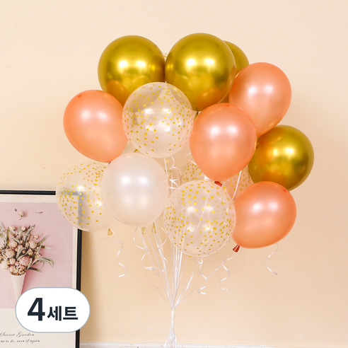 피앤비유니티 천장 풍선 컨페티 4종 x 5p 세트, 로즈, 4세트