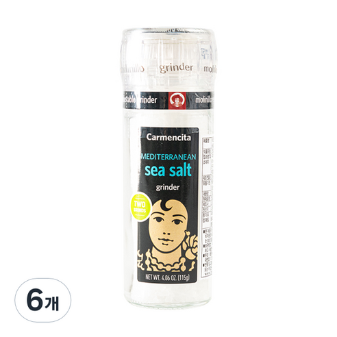 카르멘시타 메데테레니안 씨솔트 그라인더, 115g, 6개