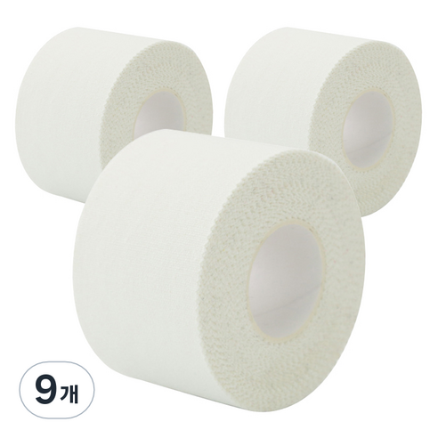 크리다 KRIDA C-tape 스포츠 테이프 화이트 2.5cm x 9.1m, 9개, 1개입
