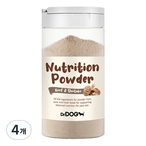 닥터독 강아지 영양 파우더 간식, 혼합맛(한우/표고버섯), 70g, 4개