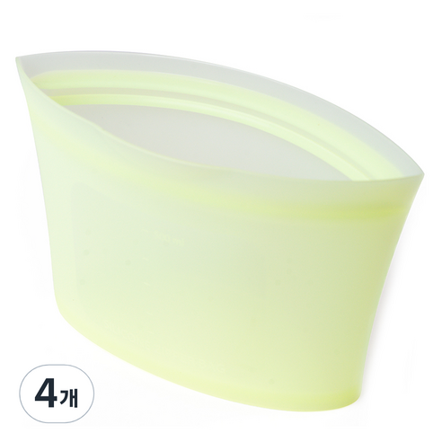 실리가든 실리콘 지퍼백 소형 500ml, 그린, 4개