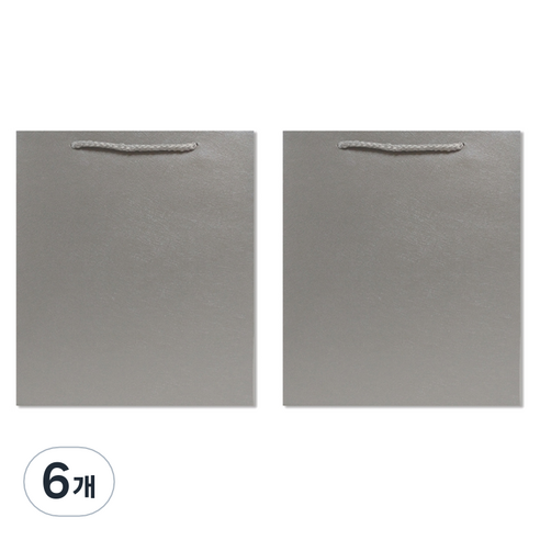홀마크 무지 단색 쇼핑백 중, 그레이, 6개