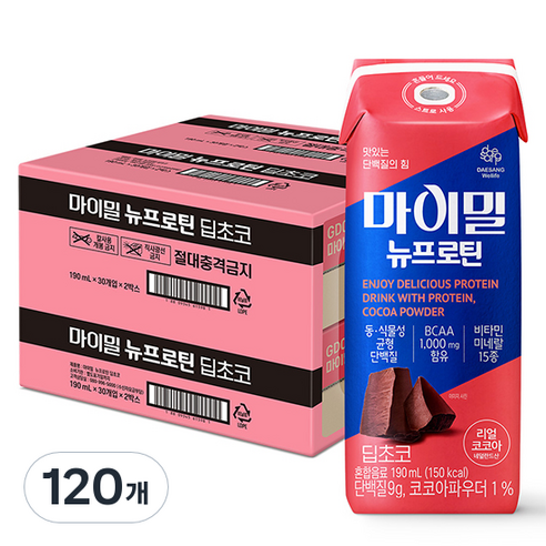 대상웰라이프 뉴프로틴 딥초코, 190ml, 120개