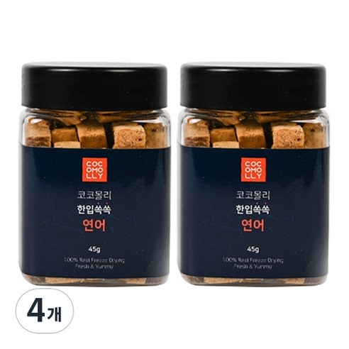 코코몰리 반려동물 한입쏙쏙 동결건조간식 45g, 4개, 연어