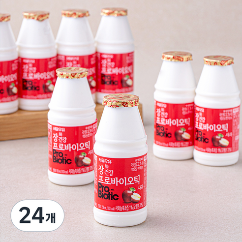 서울우유 장건강 프로바이오틱 요구르트 사과, 150ml, 24개