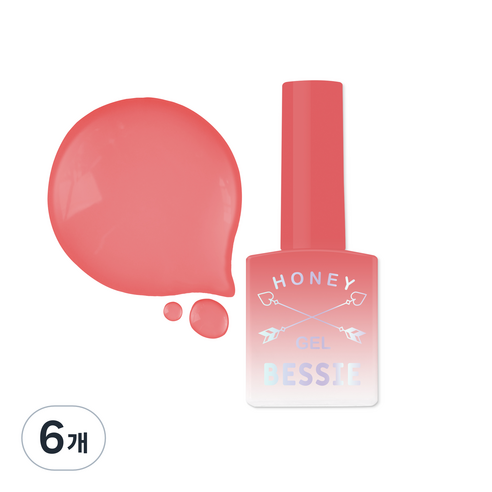 BESSIE 허니젤 2 보석이야기 GemStone Story 컬러 젤, PH16 장미석, 11ml, 6개