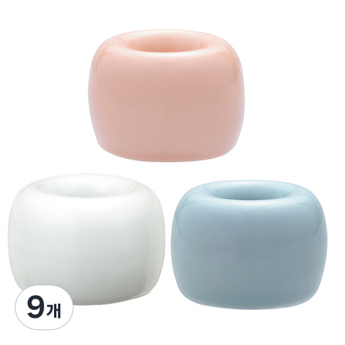 블럭마트 도자기 칫솔꽂이, 랜덤 발송, 9개