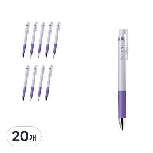 파이롯트 쥬스업 젤잉크펜 0.4mm LJP-20S4, 파스텔바이올렛, 20개