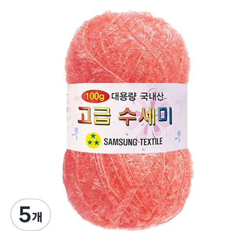 yarna 대용량 고급 수세미, 140 코랄핑크, 5개