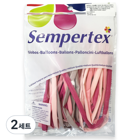 셈퍼텍스 요술풍선 260S 50p 세트, 파스텔더스크로즈 + 파스텔메이트핑크 + 핑크 + 푸치샤, 2세트
