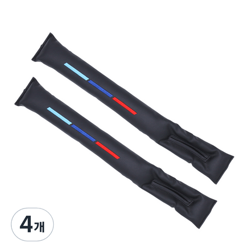 엠노블 차량용 스티치 틈새쿠션, 블랙, 4개