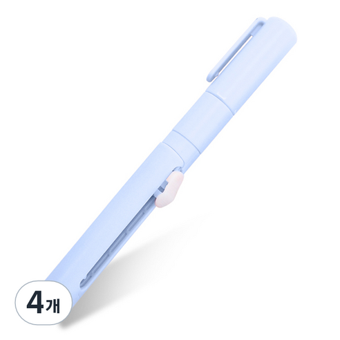 인디케이 파스텔 스틱 가위 칼, 블루, 4개