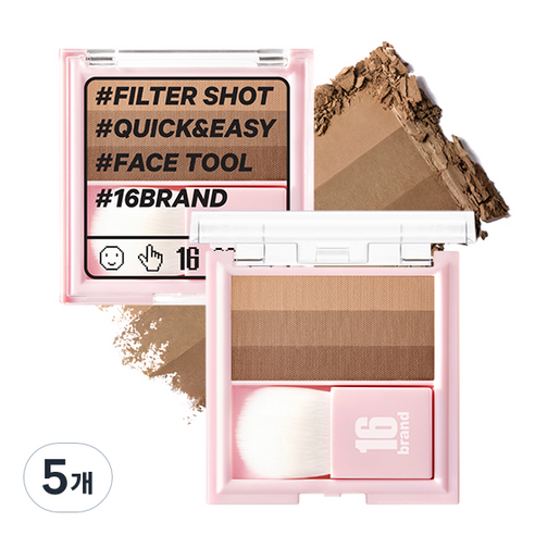16브랜드 필터 샷 컨투어링 블러셔 7g, 쉐딩아몬드, 5개