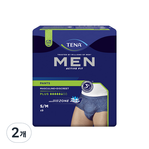 테나 맨 언더웨어 성인기저귀 중형, 9개입, 2개
