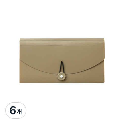 히키스 아코디언 미니 서류 정리함, 브라운, 6개