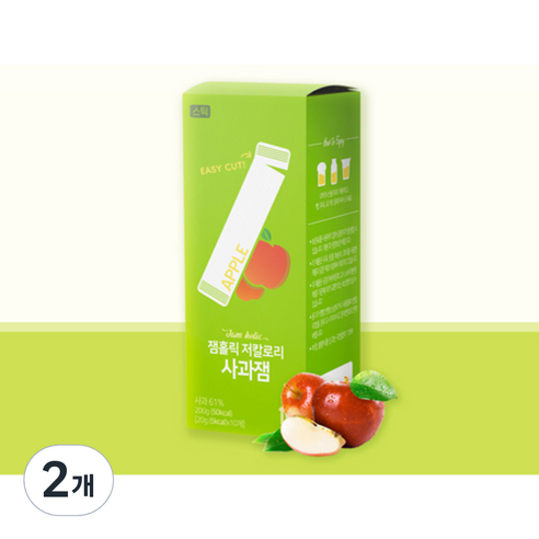 잼홀릭 저칼로리 사과 스틱잼 10p, 2개, 200g