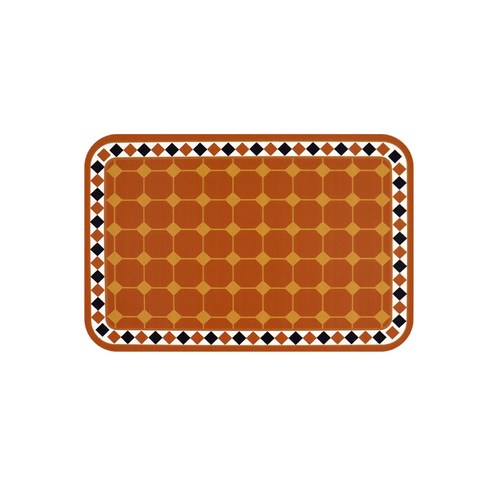 로맨틱 지중해풍 플레이트 매트 2p, 주황무늬, L(45 x 30 cm)