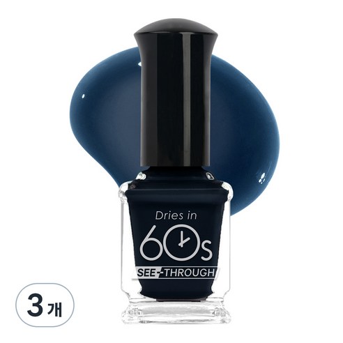 위드샨 60초 미스티크 에디션 매니큐어 9ml, M105 블루홀, 3개