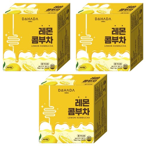 다하다 레몬콤부차, 1.5g, 100개입, 3개