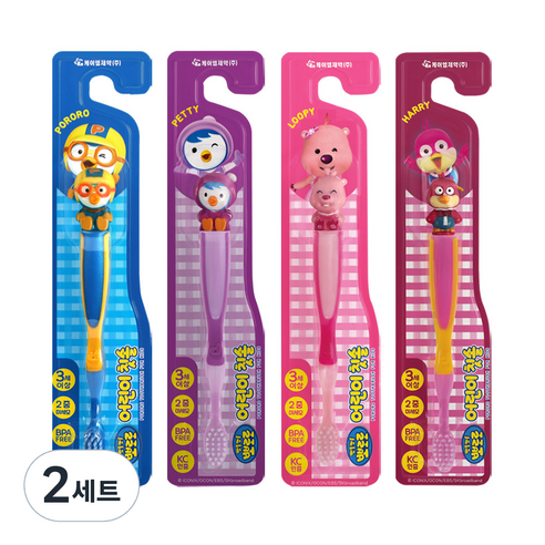 케이엠제약 뽀로로 어린이 칫솔, 뽀로로 + 패티 + 루피 + 해리, 4개입, 2세트