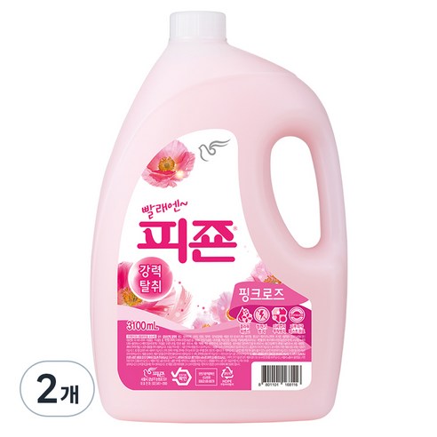 피죤 레귤러 섬유유연제 핑크로즈 본품, 3100ml, 4개