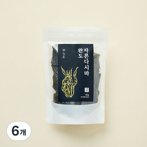 해 가온 완도 자른 다시마, 80g, 6개
