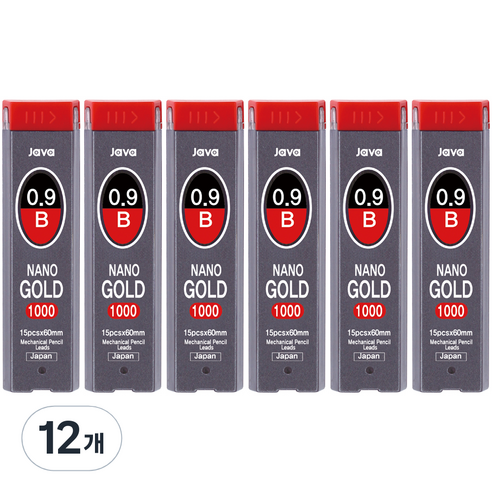 자바펜 나노골드 1000 B 샤프심, 0.9mm, 12개