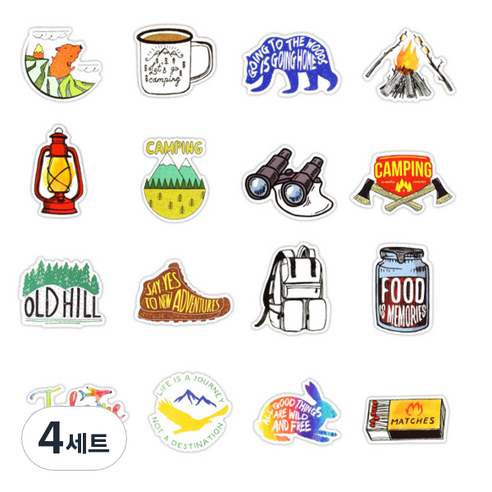 폴딩 꾸미기 감성 DIY 스티커 50p, 캠핑1, 4세트