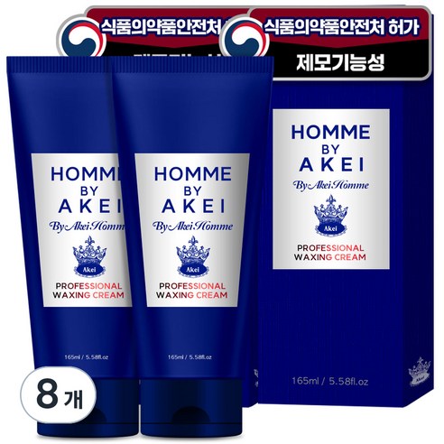 아케이 옴므 프로페셔널 올인원 제모 왁싱크림, 8개, 165ml