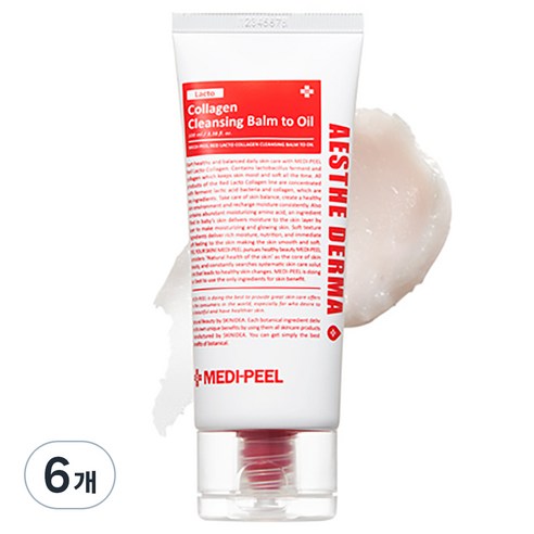 메디필 레드 락토 콜라겐 클렌징 밤 투 오일, 3.38oz, 6개